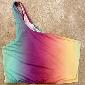 Pastel one shoulder crop top